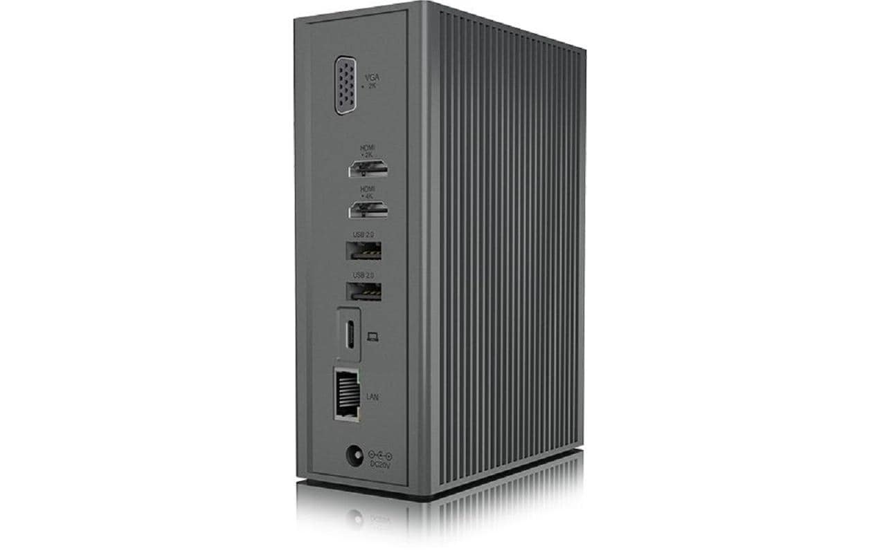 ICY BOX IB-DK2262AC Dockingstation – USB-C, 2× HDMI, 1× VGA, 3× USB-A, 55 W PD, GbE, für Windows/Mac