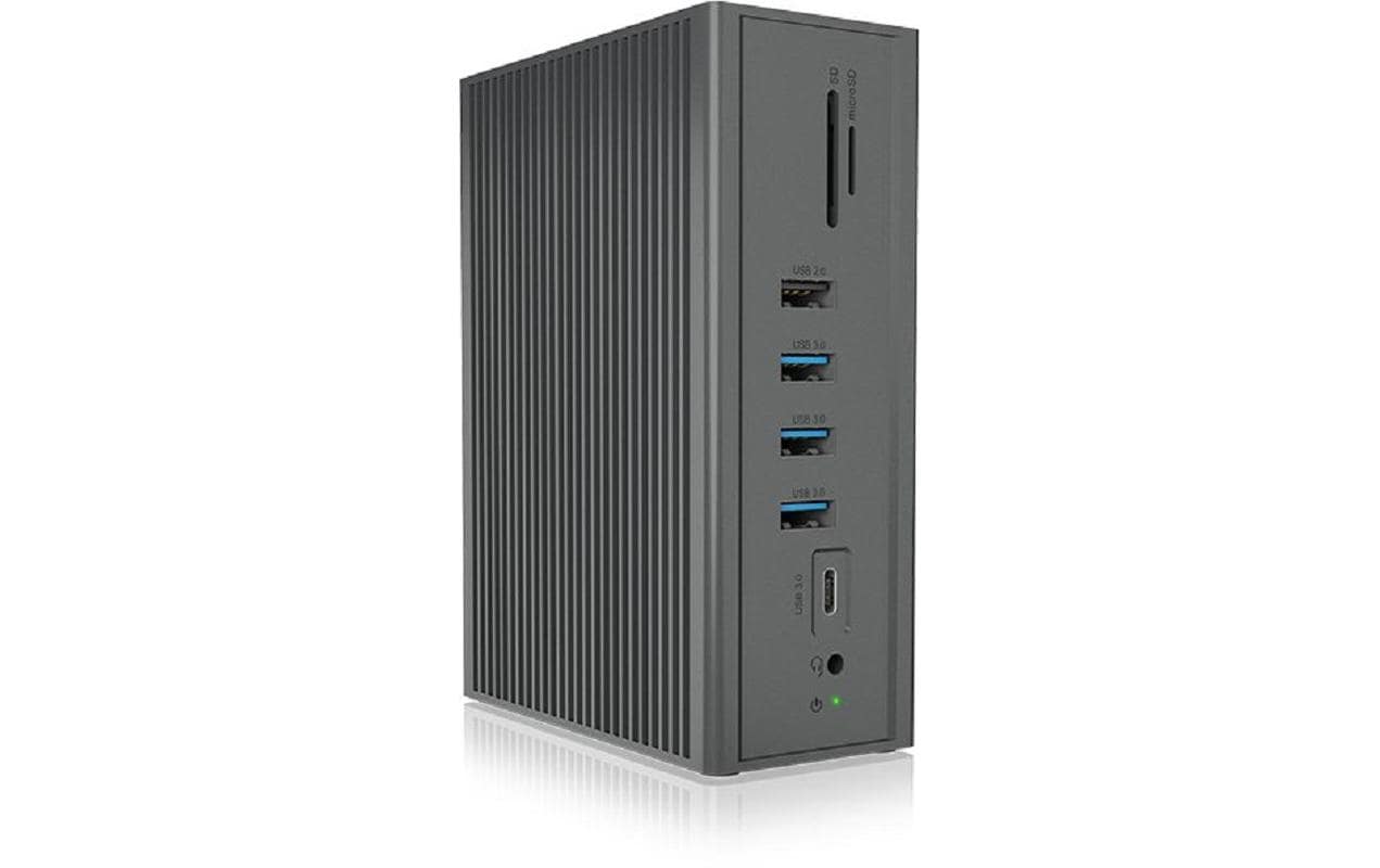 ICY BOX IB-DK2262AC Dockingstation – USB-C, 2× HDMI, 1× VGA, 3× USB-A, 55 W PD, GbE, für Windows/Mac