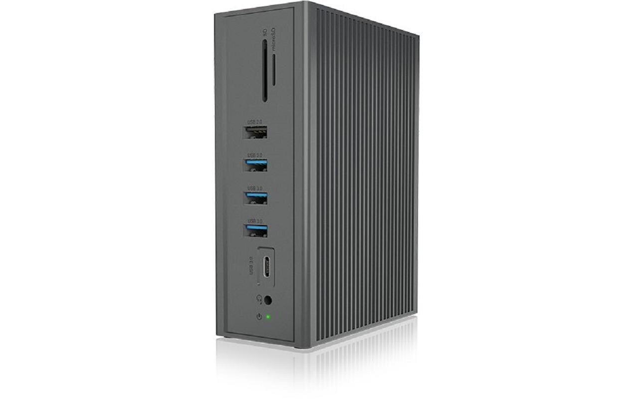ICY BOX IB-DK2262AC Dockingstation – USB-C, 2× HDMI, 1× VGA, 3× USB-A, 55 W PD, GbE, für Windows/Mac