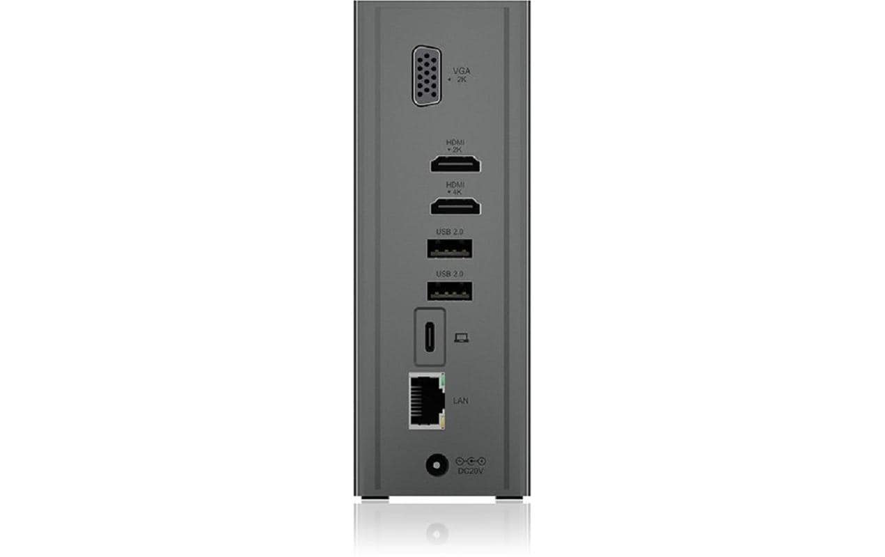 ICY BOX IB-DK2262AC Dockingstation – USB-C, 2× HDMI, 1× VGA, 3× USB-A, 55 W PD, GbE, für Windows/Mac