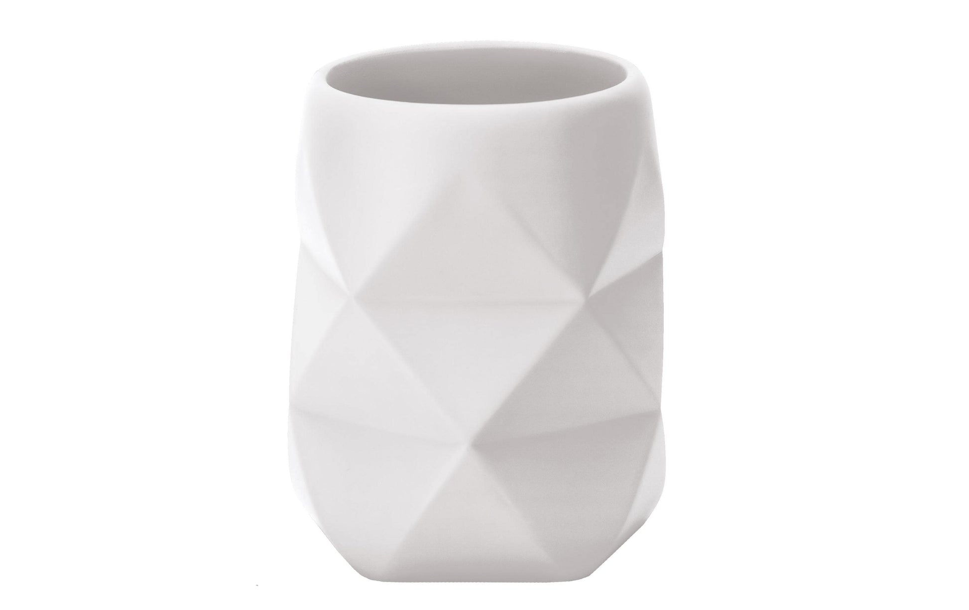 Kleine Wolke Zahnputzbecher Crackle – 8×8×10 cm, Polyresin, matt, Weiss