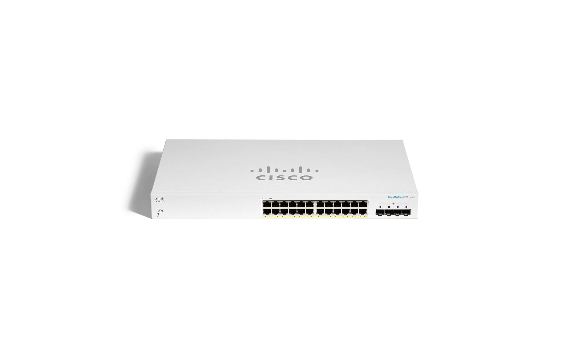 Cisco CBS220-24FP-4X – Verwalteter L2 Switch – 24× 1G, 4× SFP+, PoE+, PoE-Budget 382 W, 19", 1U