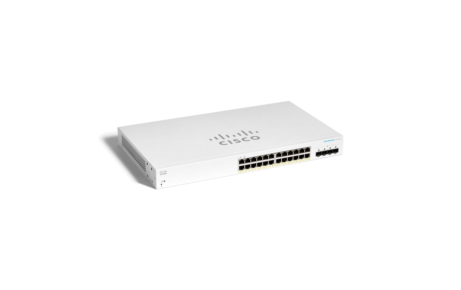 Cisco CBS220-24FP-4X – Verwalteter L2 Switch – 24× 1G, 4× SFP+, PoE+, PoE-Budget 382 W, 19", 1U