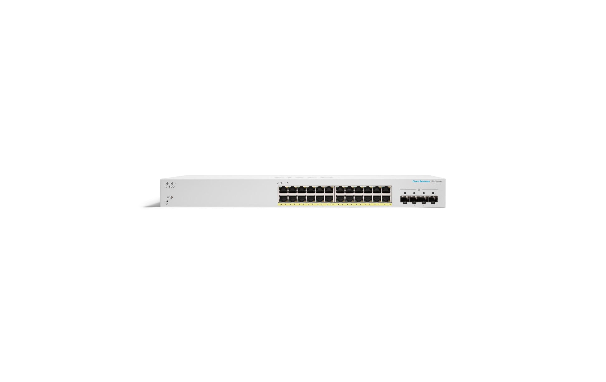 Cisco CBS220-24P-4X – Managed Switch – 24×GbE, 4×SFP+, L2, PoE 195 W, 1U