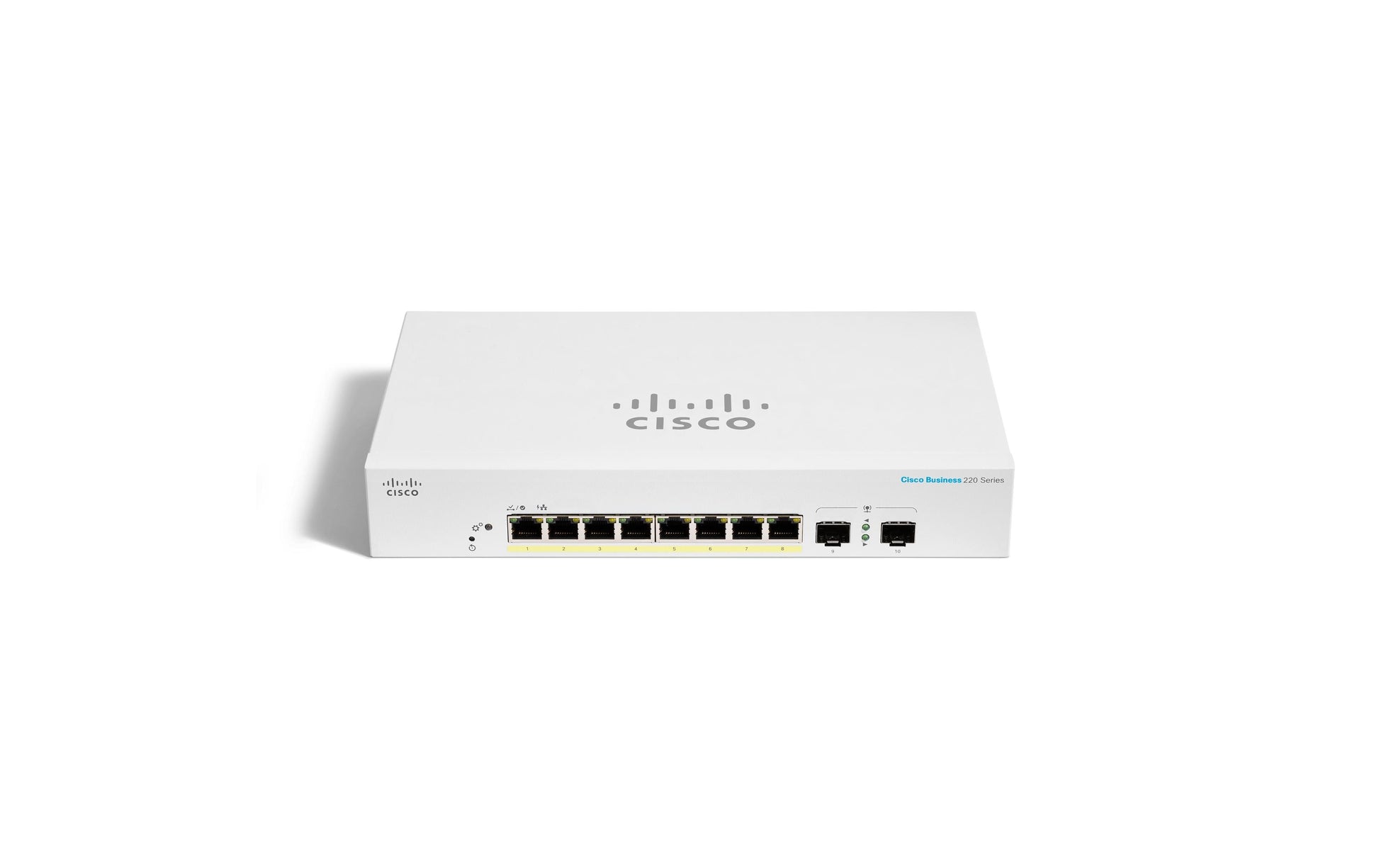 Cisco CBS220-8P-E-2G-EU – Managed L2 Switch – 8× 1G, 2× SFP, PoE+, PoE-Budget 65 W, 19"