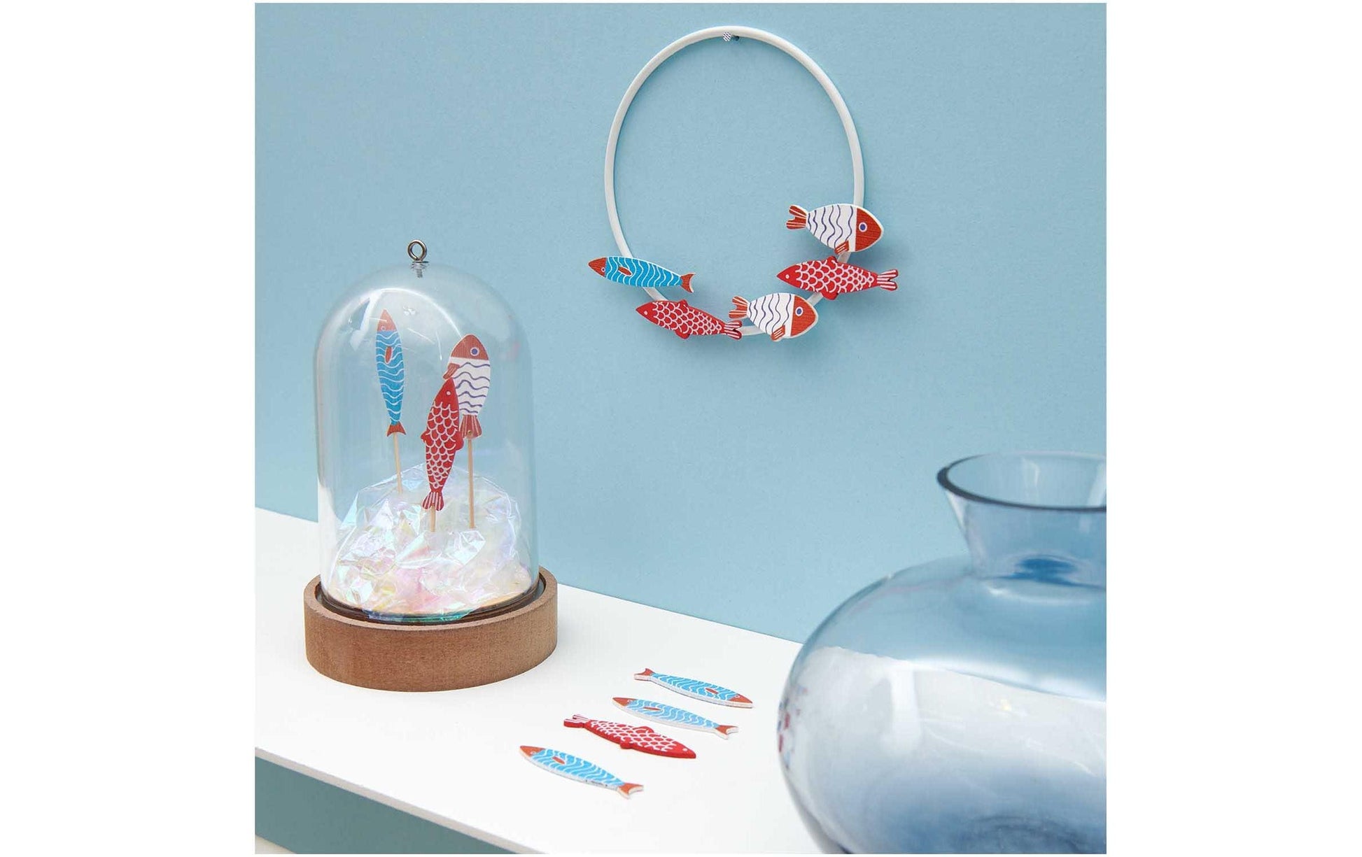 Rico Design Streudeko Fische – Mehrfarbig – Holz (Pappel) – 36 Stk