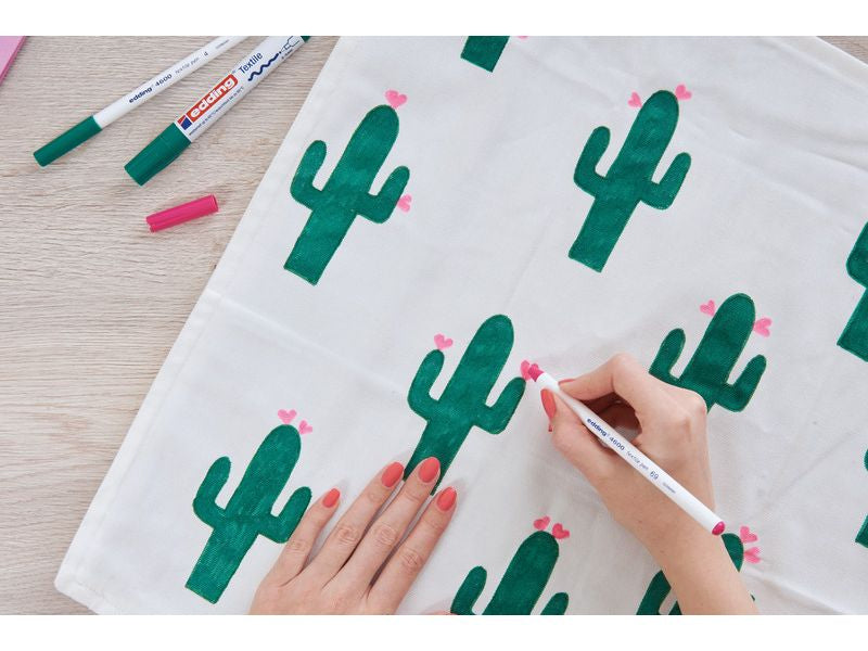 Edding Textil-/Stoffmarker – Rundspitze 1,5–3 mm, 10 Farben, 10 Stk., auswaschbar – für Stoffe