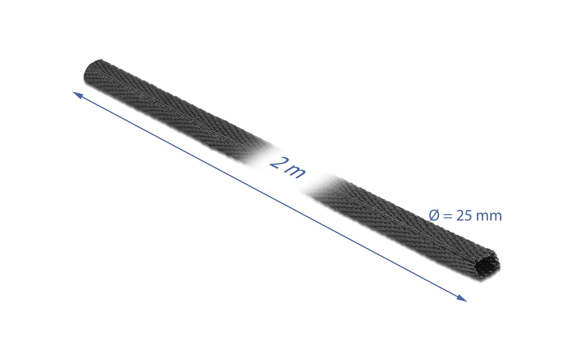 DeLOCK Schrumpfschlauch, Ø 25 mm, 2 m, Schrumpfungsrate 2:1 – schwarz
