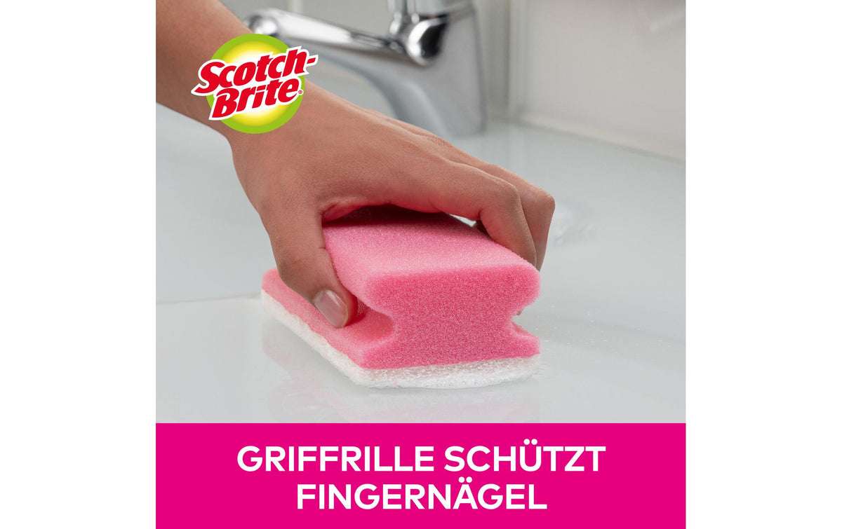 3M Scotch-Brite Haushalts-/Universalschwamm – Schaumstoff, Rechteckig, für Keramik, mehrfarbig, 1 Stk.