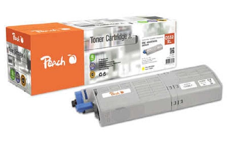 Peach Toner 46490401 – Gelb, 1500 Seiten – für OKI C532DN/C542DN/MC563DN und andere