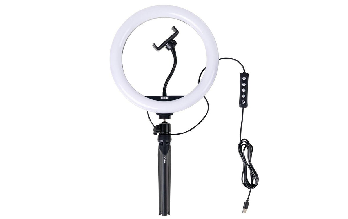 Dörr VL-26 RGB Ringlicht – 330 lm, 3000–6000 K, Ø 26 cm – 1/4" Gewinde