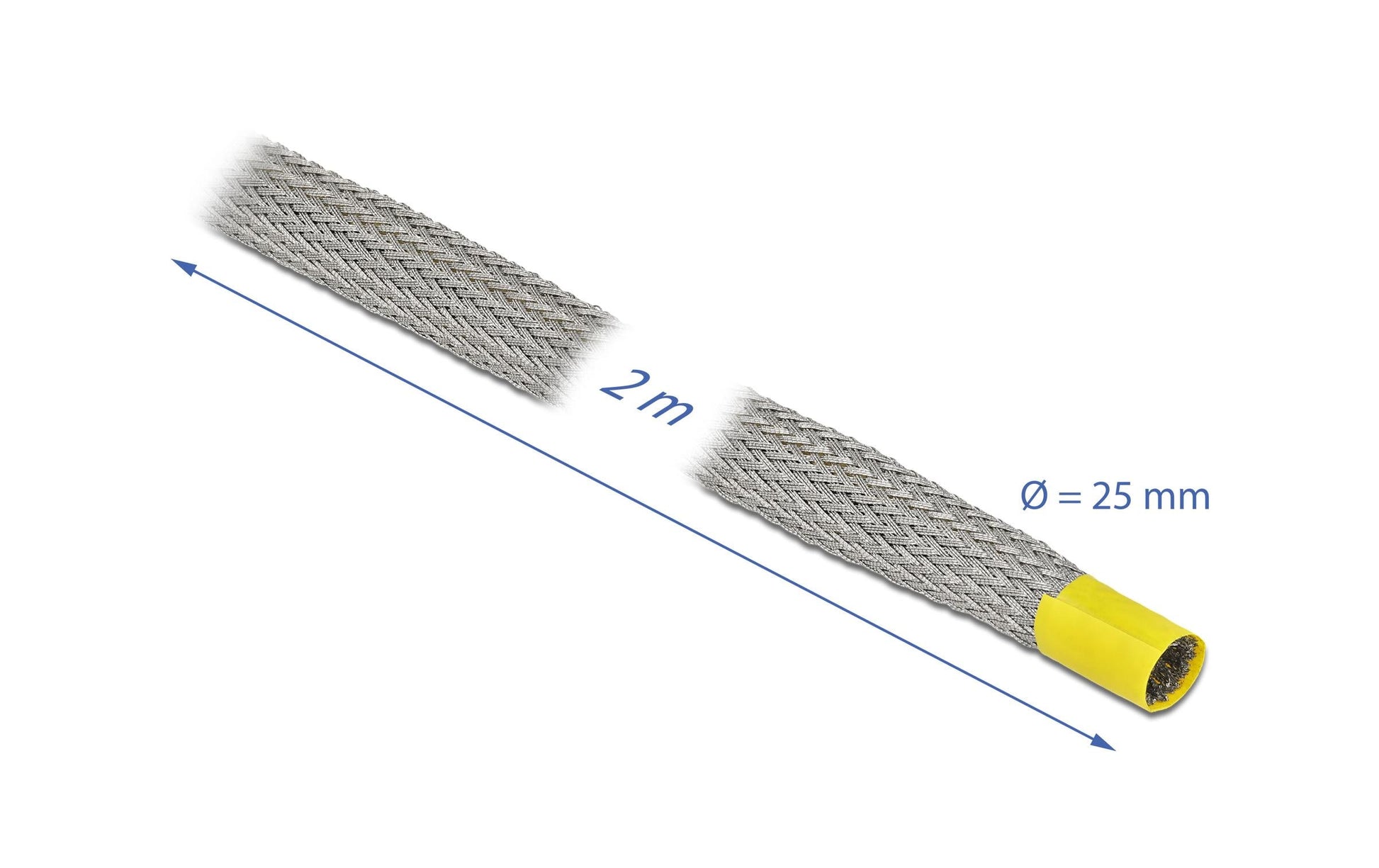 DeLOCK Kabelschlauch, Ø 25 mm × 2 m, EMV-Abschirmung, dehnbar – grau