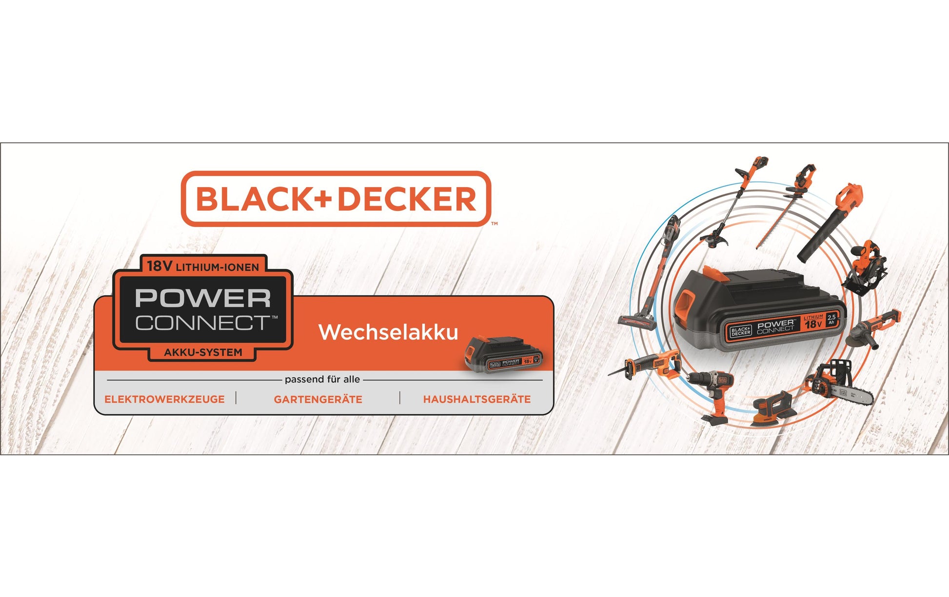Black & Decker BLACK+DECKER Akku- & Ladegerät-Set 18 V 2,0 Ah (36 Wh) – POWERCONNECT – 2-tlg.