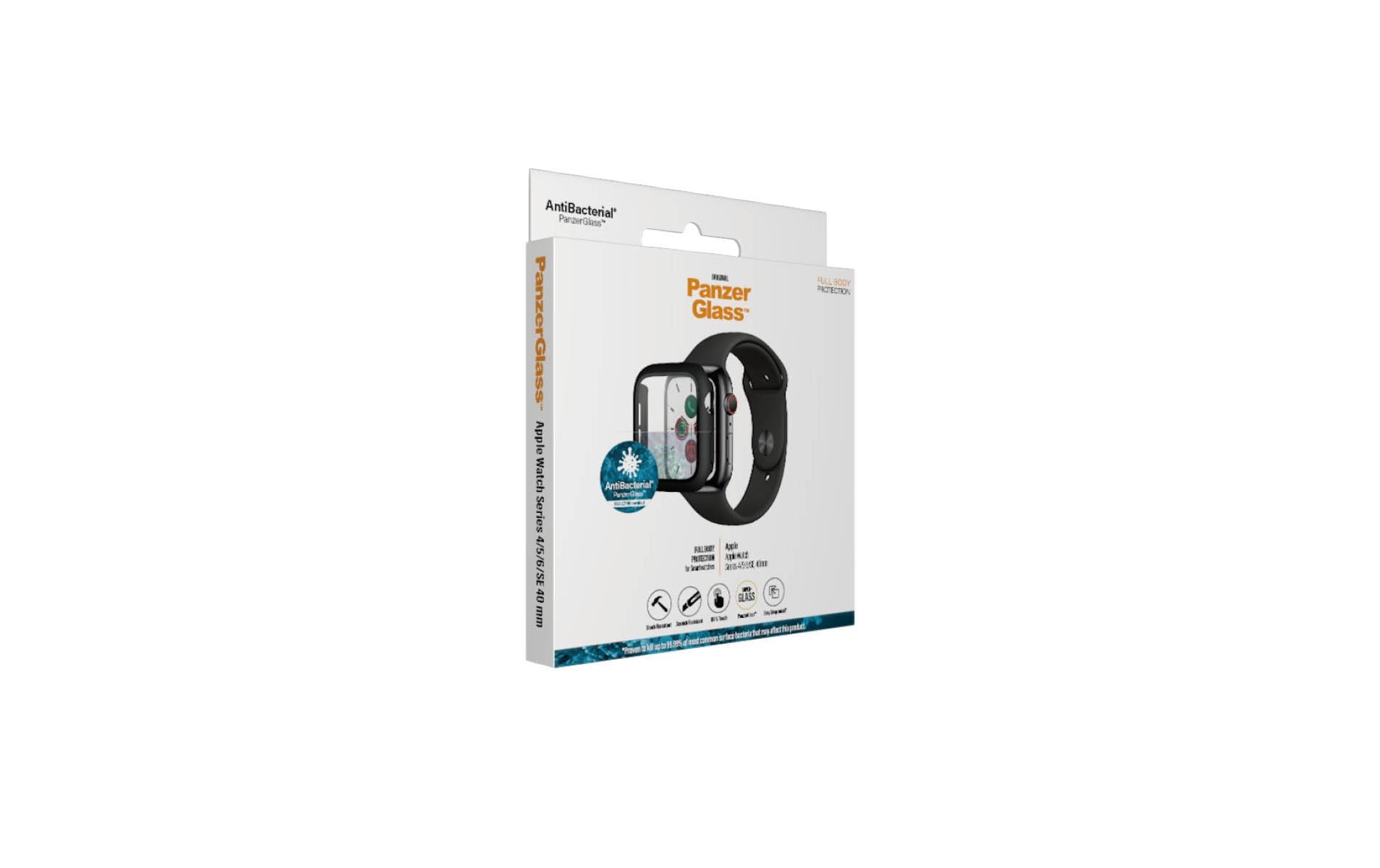 PanzerGlass Displayschutz (Panzerglas), Full Body – für Apple Watch Series 4/5/6/SE 40 mm