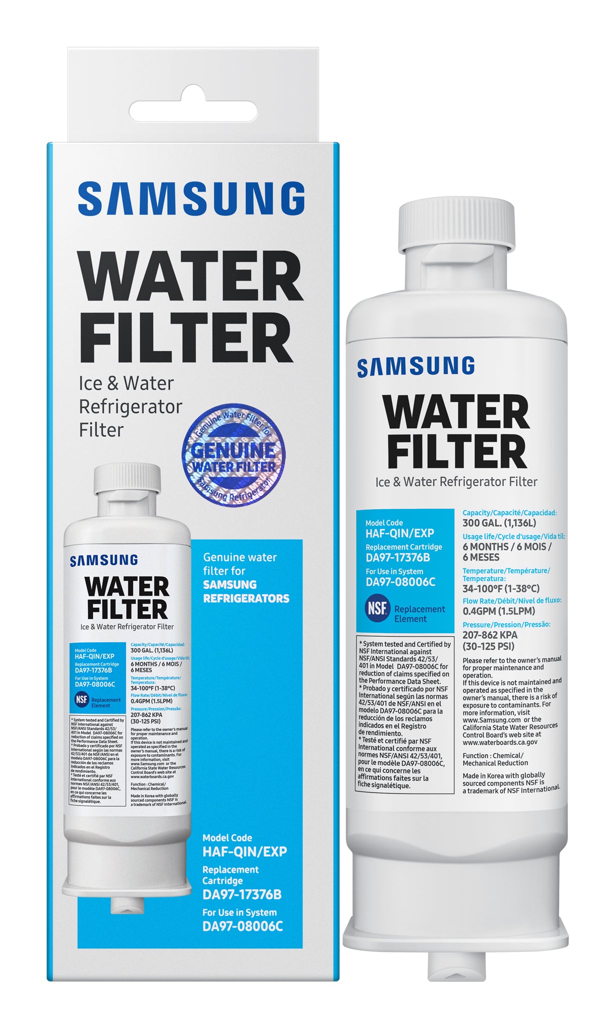 Samsung Wasserfilterkartusche Food-Center HAF-QIN/EXP – für RF65A967ESR, 1135,62 l