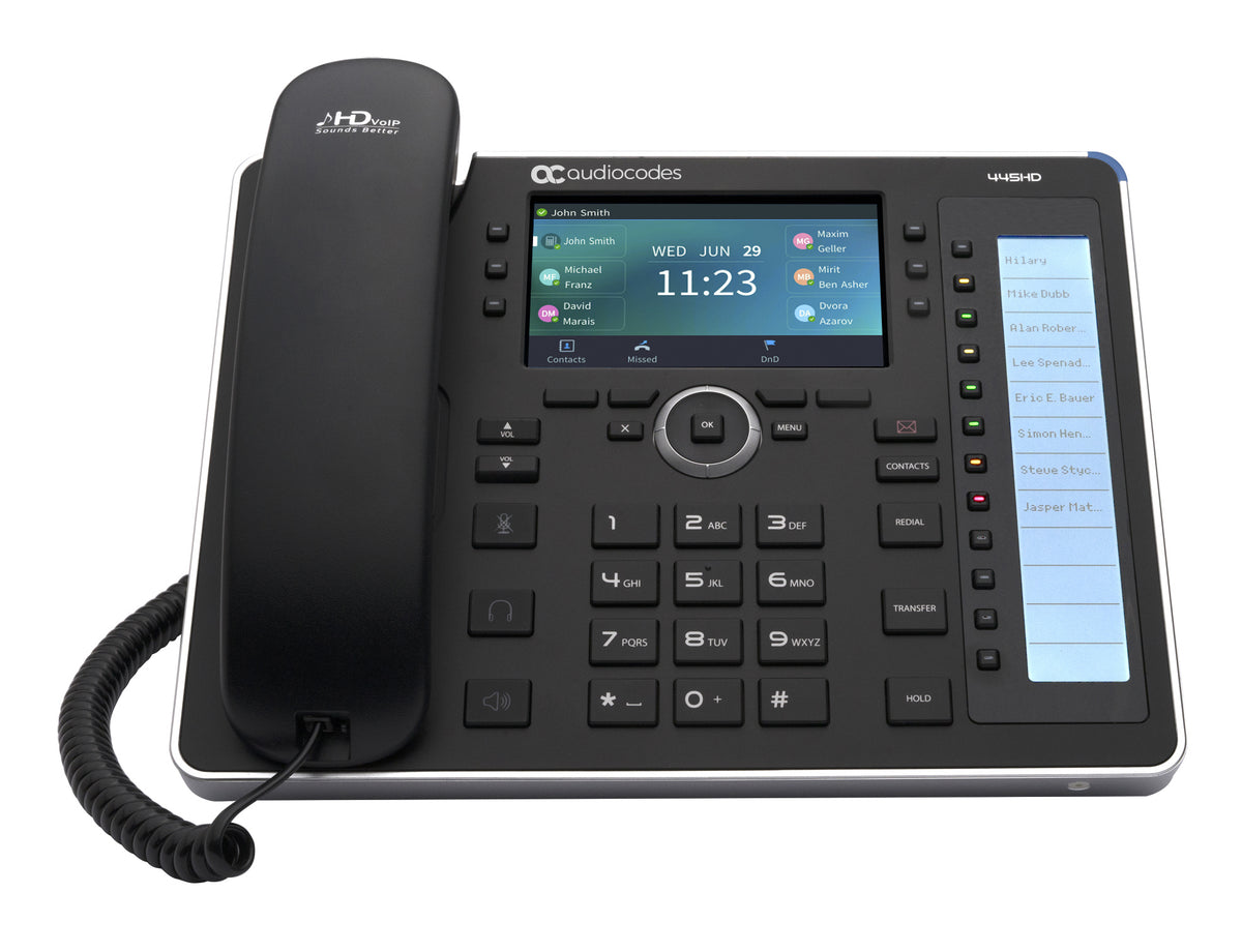 AudioCodes 445HD – IP-Telefon, 4,3", Gigabit, PoE, für Skype, Schwarz