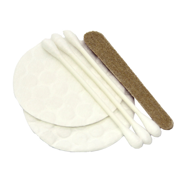 Vanity Kit ECO – 3 Wattestäbchen, 2 Wattepads, 1 Nagelfeile