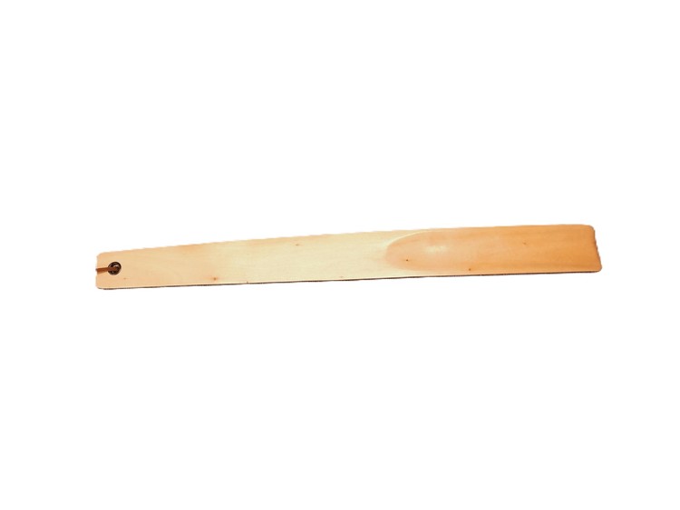 Schuhlöffel – 38 cm – Bambus, unlackiert, mit Zugriemen