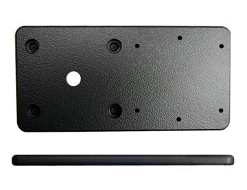 Brodit Montageplattenverlängerung – Montageplatte – 100 × 50 × 5 mm, vorgebohrt (AMPS), Schwarz