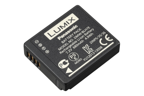 Panasonic DMW-BLH7E Lithium-Ionen-Akku – 680 mAh, 7,2 V (4,9 Wh) – für DMC-GM5, DMC-GM1 – Schwarz