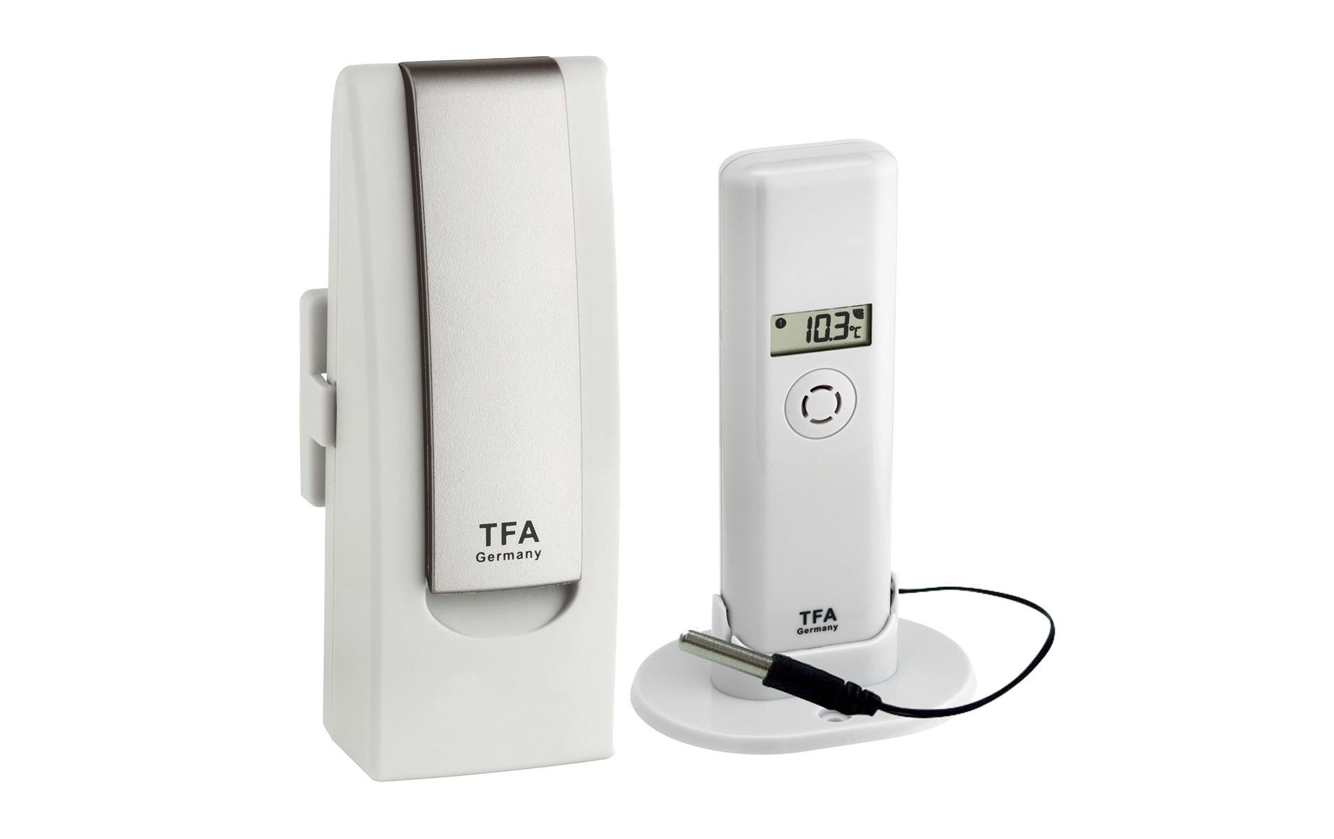 TFA-Dostmann TFA Dostmann – Thermo-/Hygrometer, WLAN, LCD-Display – weiss, für WeatherHub
