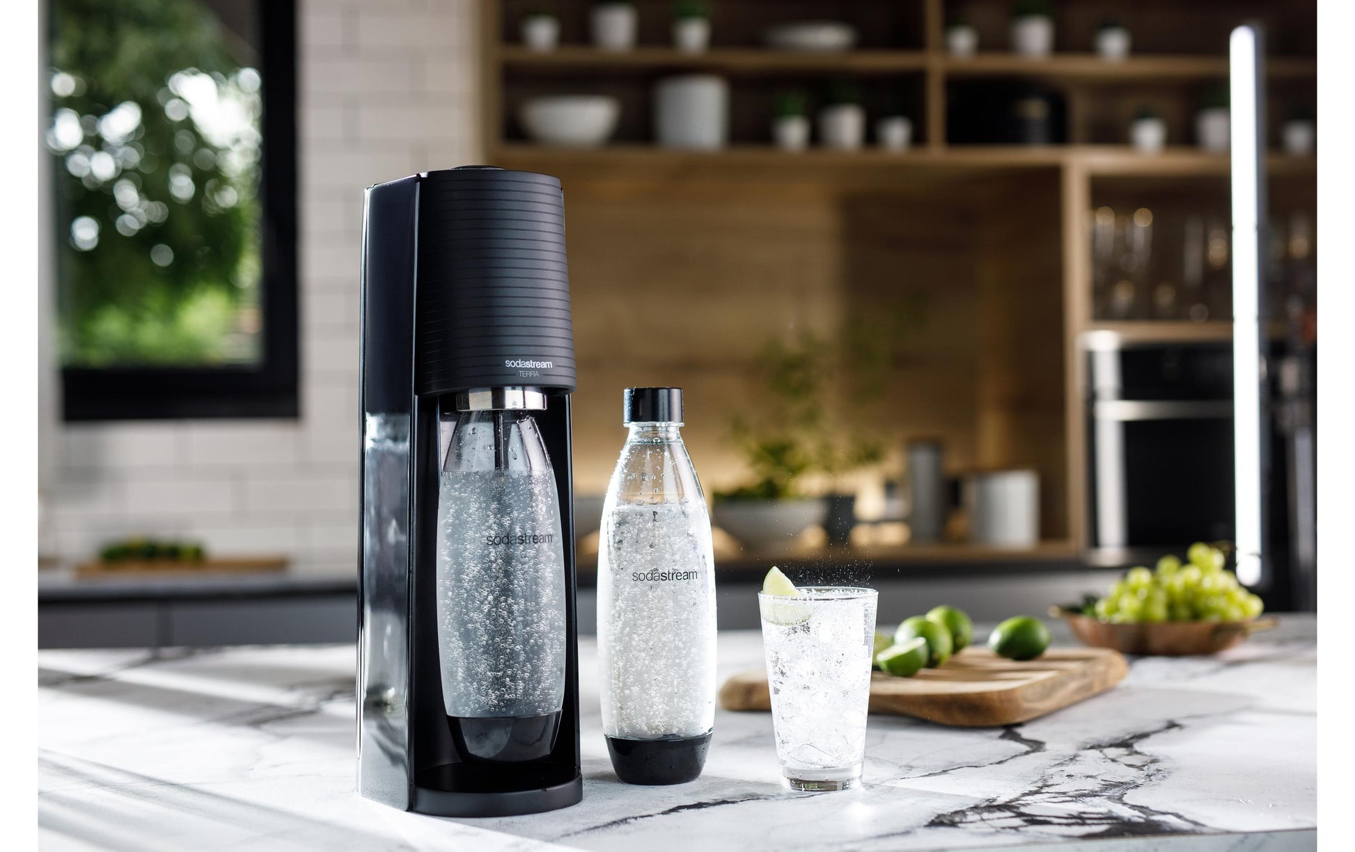 SodaStream Soda-Maker Terra – 1 l PET-Flasche, Karbonisator für 60 l – Schwarz