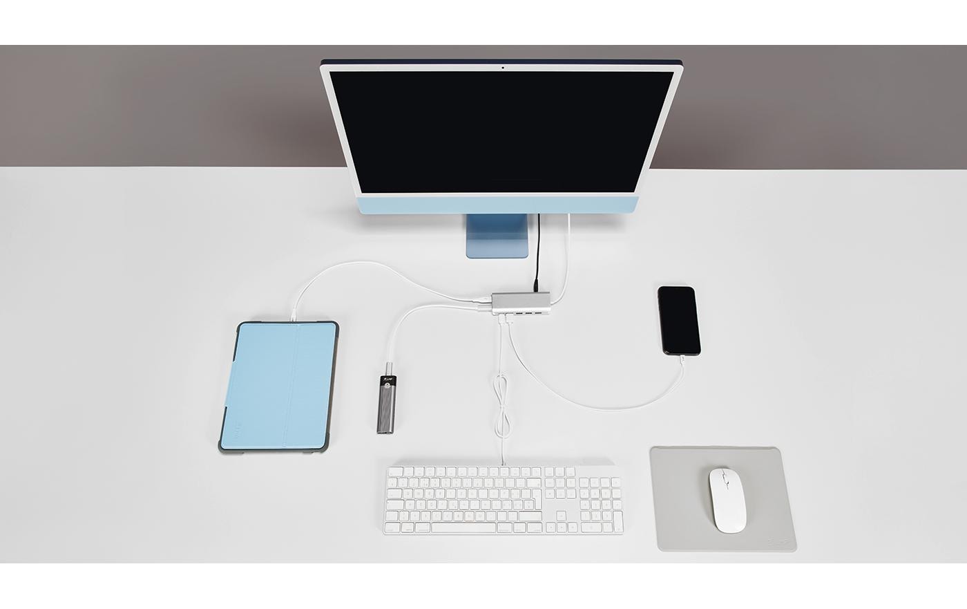 LMP 22366 USB-Hub – USB-C, 4× USB-A, 3× USB-C, für Mac/iPadOS