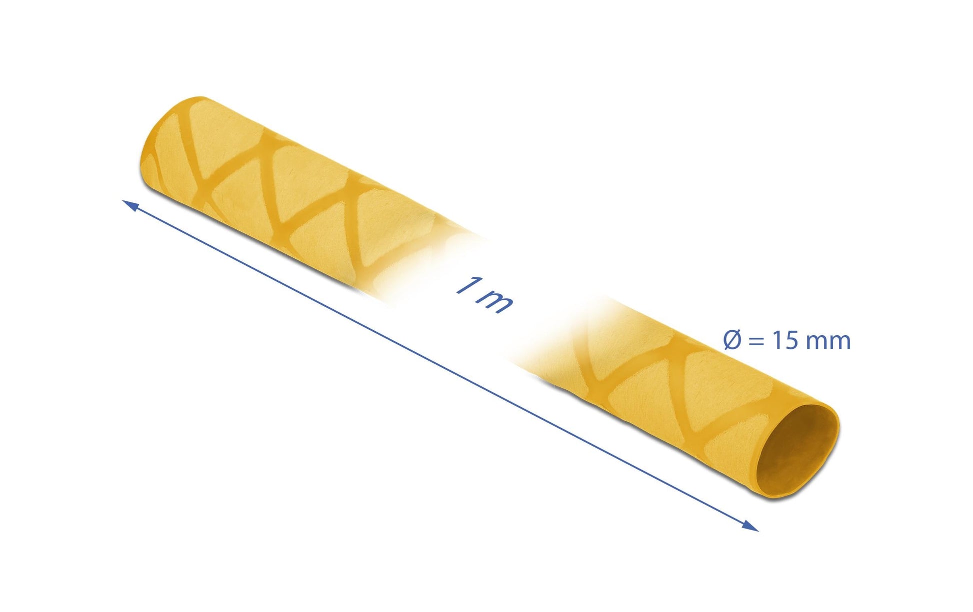 DeLOCK Schrumpfschlauch, Ø 15 mm × 1 m – Gelb