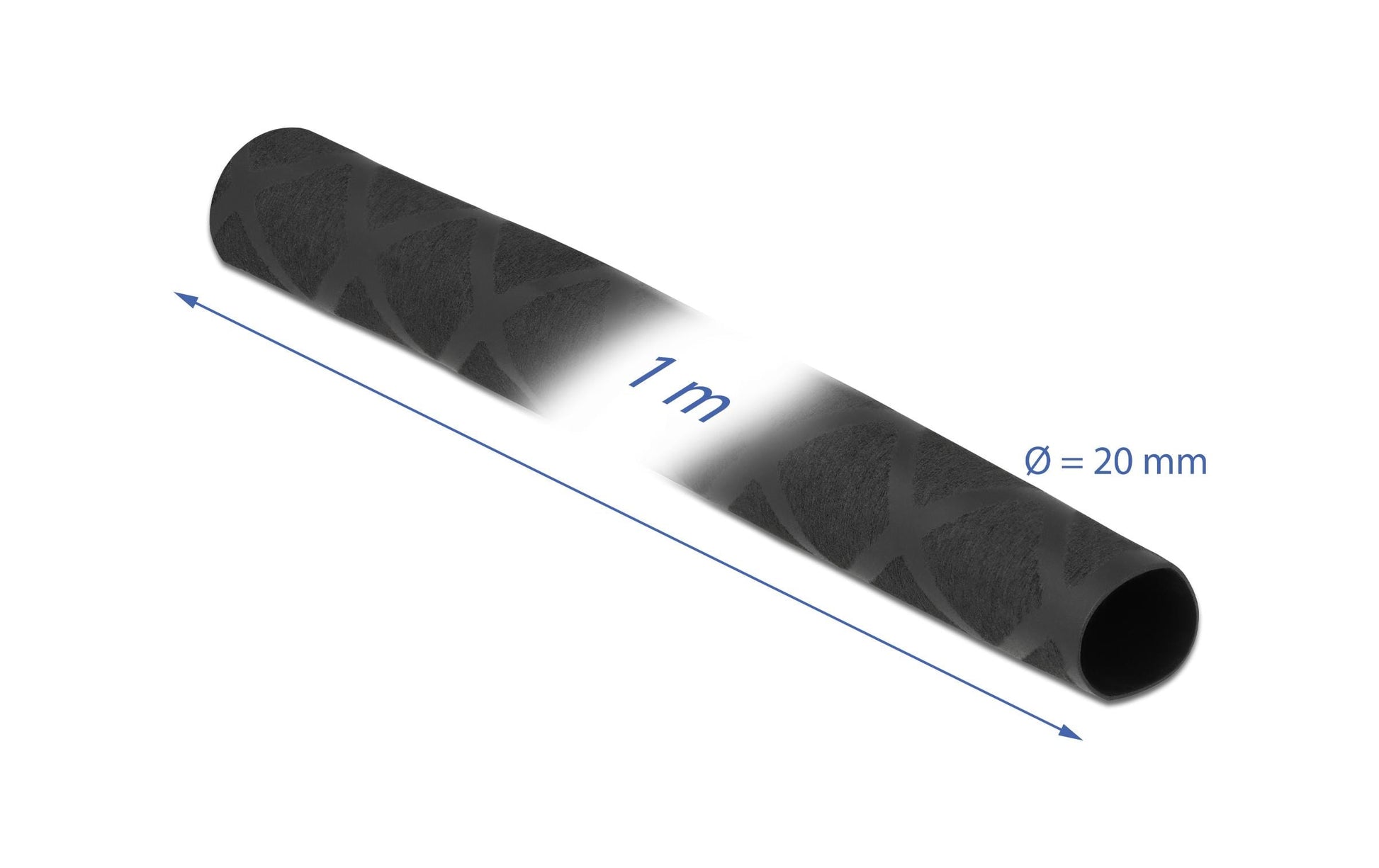 DeLOCK Schrumpfschlauch, Ø 20 mm, 1 m, schwarz