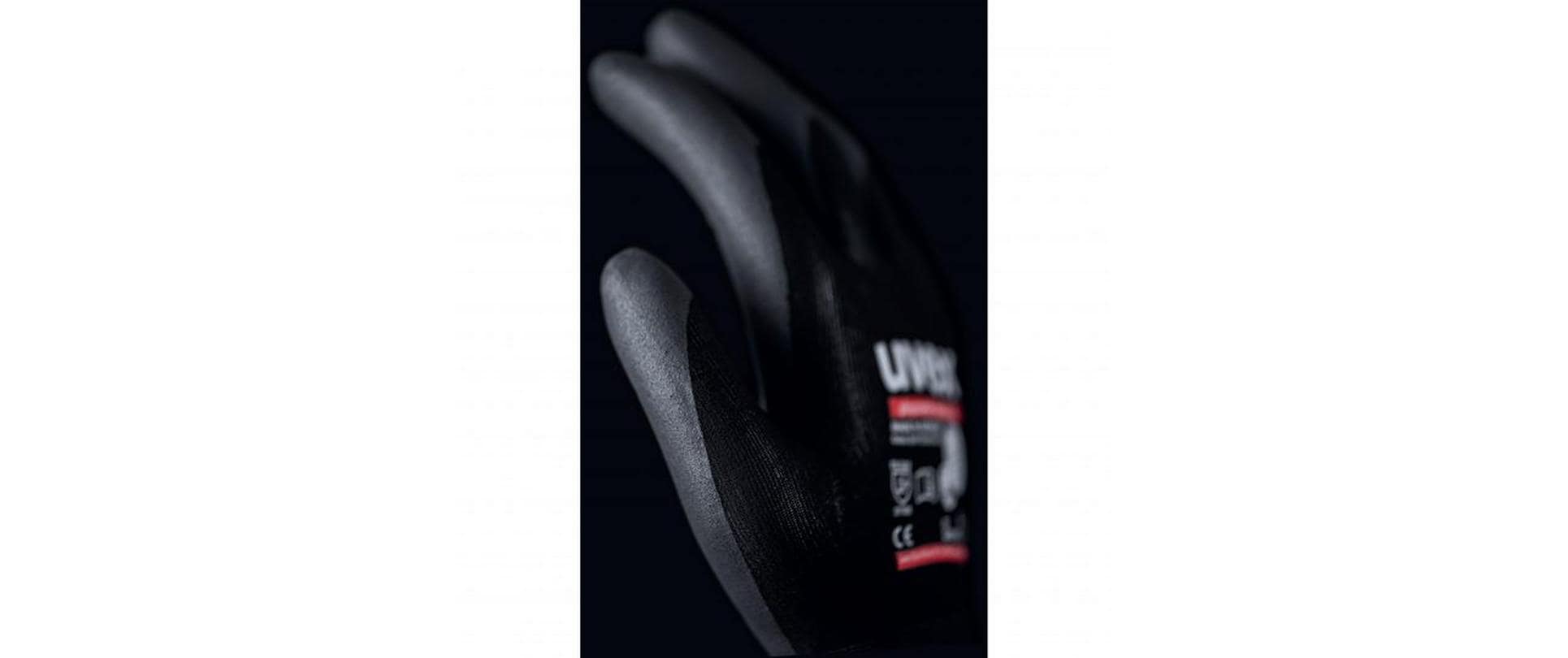 Uvex Arbeitshandschuhe phynomic airLite A – Grösse 9, 1 Paar – ESD, EN 388:3110X, Schwarz