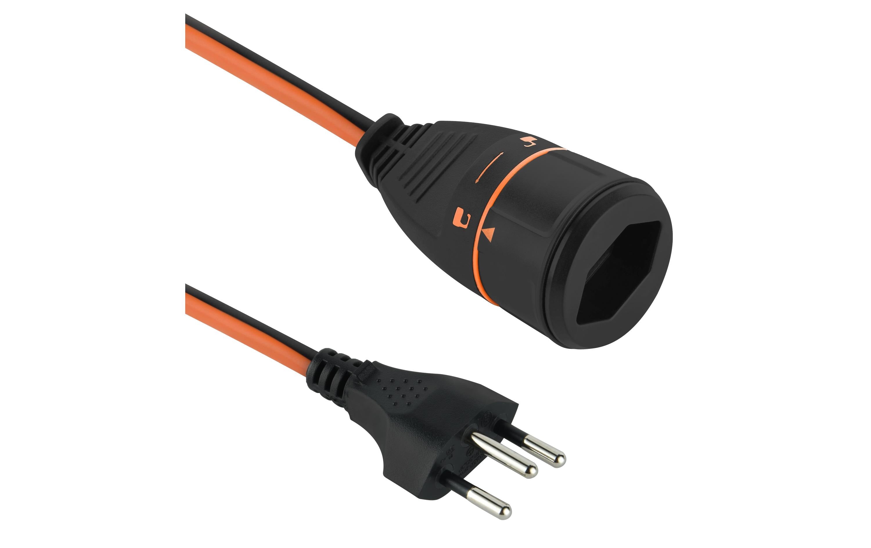 Lockxtend Verlängerungskabel – T12–T13, 20 m, 3×1,5 mm², Orange/Schwarz, mit Verriegelung