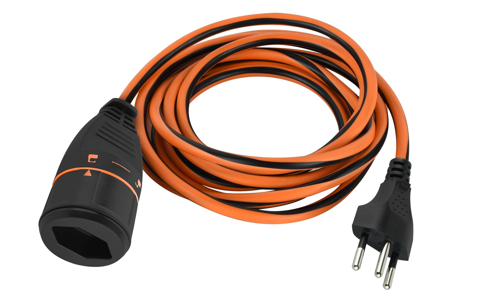 Lockxtend Verlängerungskabel, T12–T13, 10 m, 1,5 mm², gewinkelter Stecker, Verriegelungsfunktion – schwarz