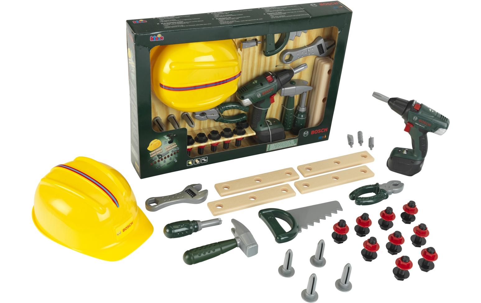 Theo Klein Werkzeugkoffer (Spielzeug) – Handwerker – mit Geräuschefunktion – 10 × 36 × 51 cm – ab 3 J.