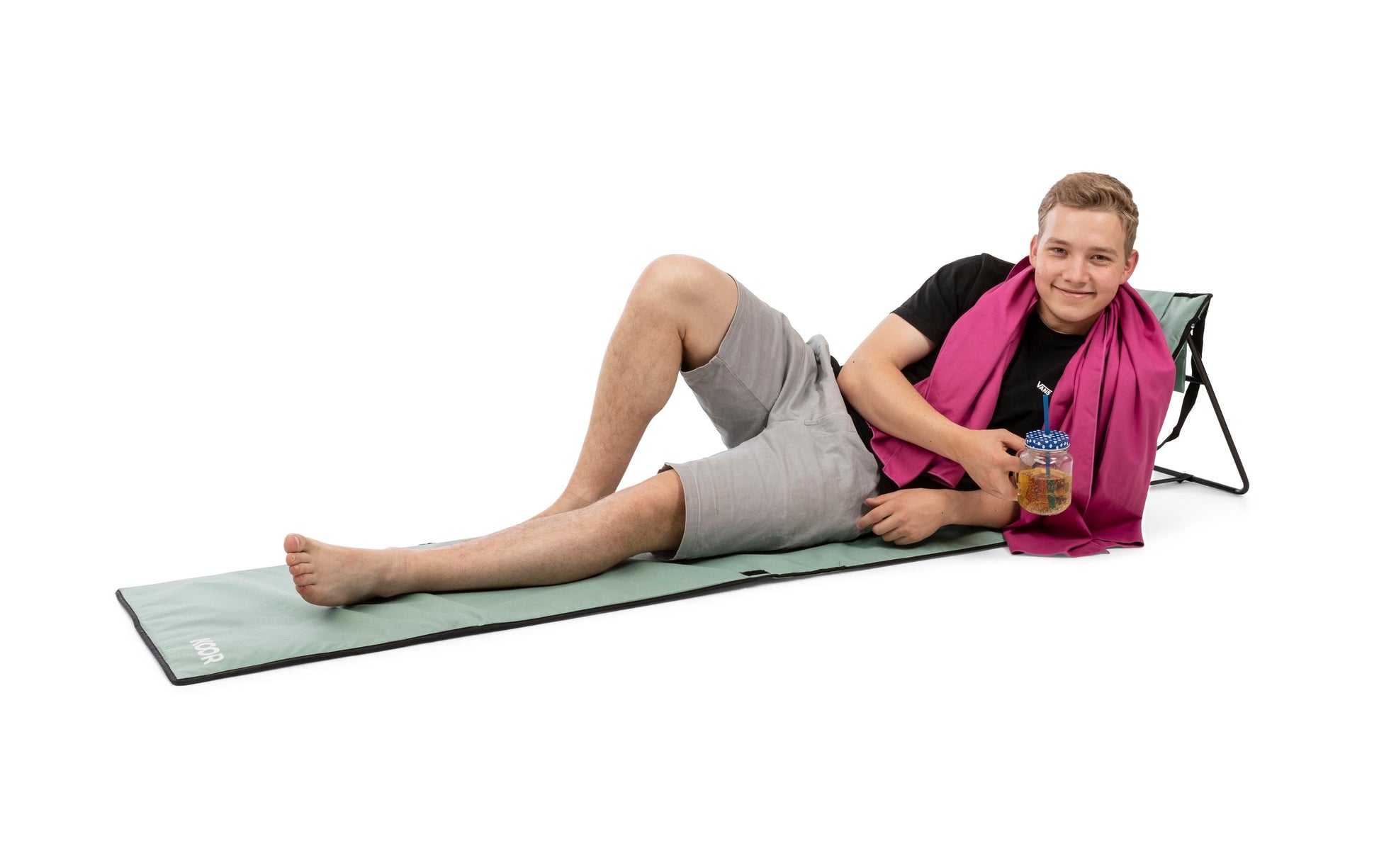 KOOR Strandmatte Calma – schnelltrocknend – 220 × 55 cm – Mint – PE-Schaumstoff, 600D Polyester Canvas