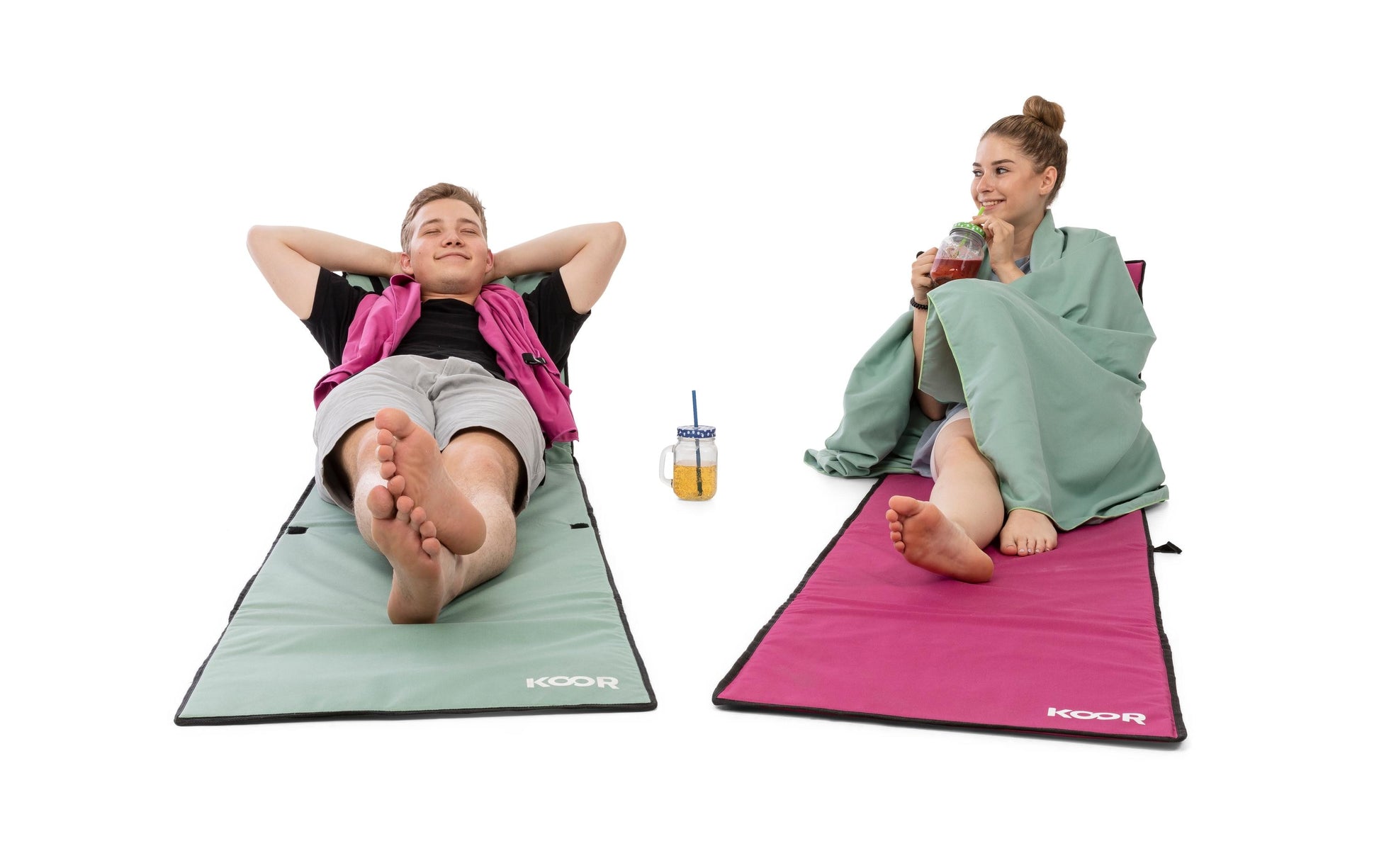 KOOR Strandmatte Calma – schnelltrocknend – 220 × 55 cm – Mint – PE-Schaumstoff, 600D Polyester Canvas
