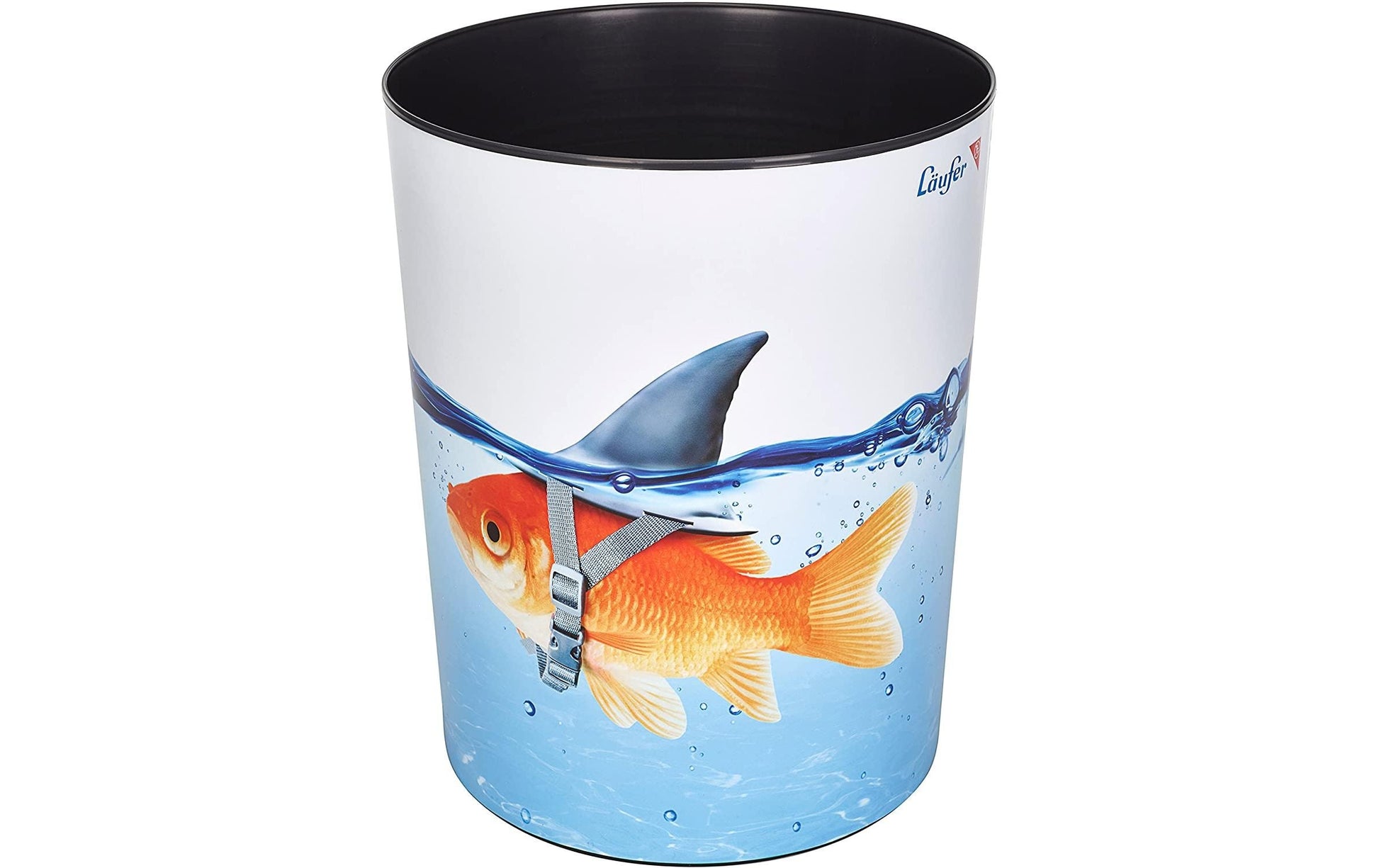 Laufer Goldfisch Papierkorb – 13 l – Kunststoff (PP), rund – blau/orange