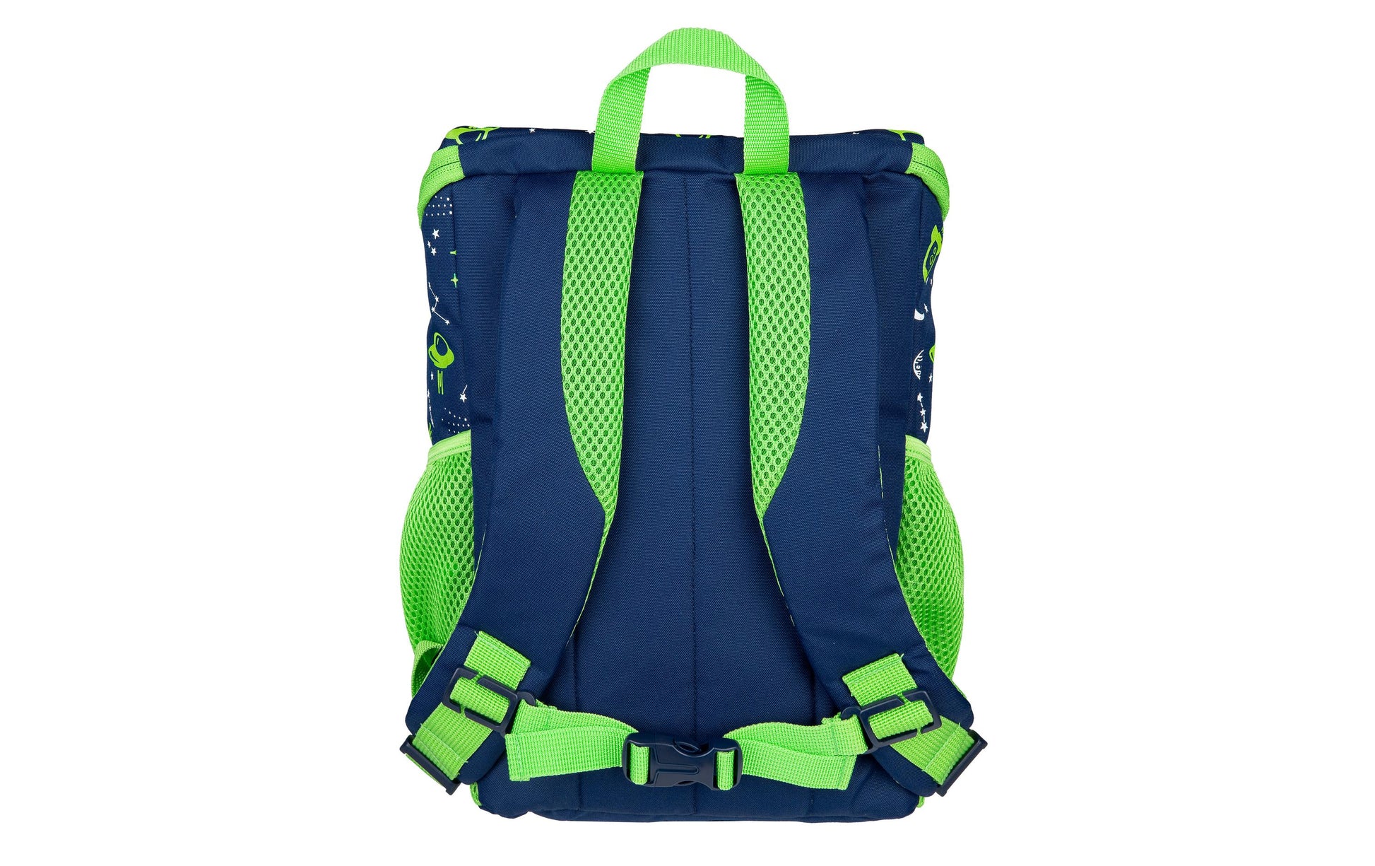 Scooli Kindergartenrucksack – Weltall – Grün/Blau – 20×19×13 cm – Recycelte Materialien
