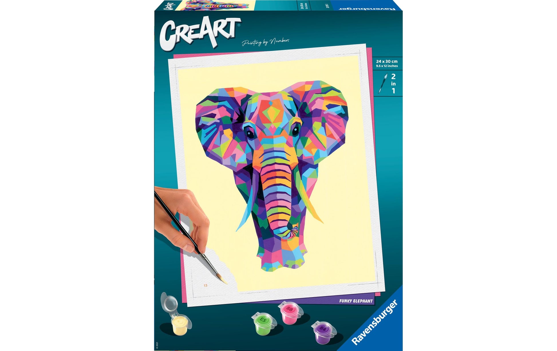 Ravensburger Serie C – Malen-nach-Zahlen-Set – Funky Elephant – ab 12 Jahren