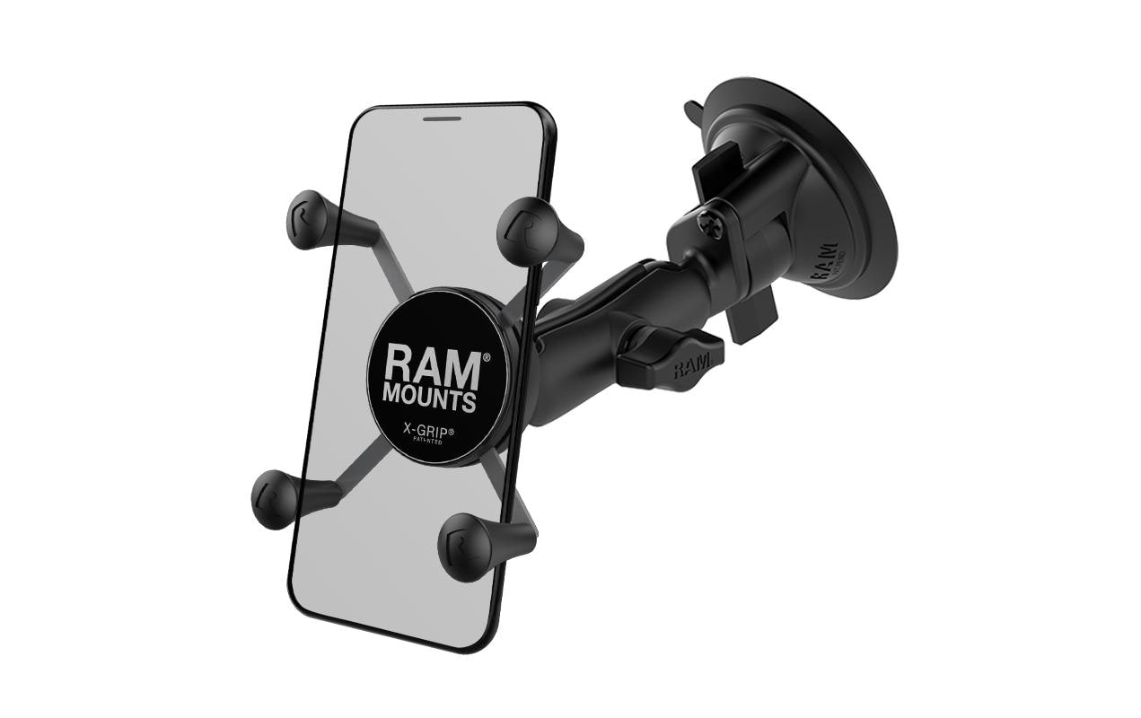RAM Mounts Auto-Halterung, X-Grip, Saugnapf, 1" Kugel – für Smartphones – Schwarz, Aluminium/Kunststoff