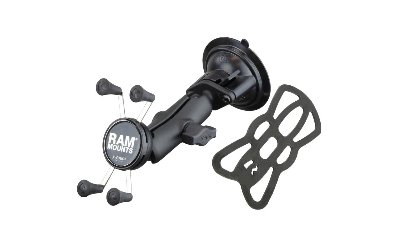 RAM Mounts Auto-Halterung, X-Grip, Saugnapf, 1" Kugel – für Smartphones – Schwarz, Aluminium/Kunststoff