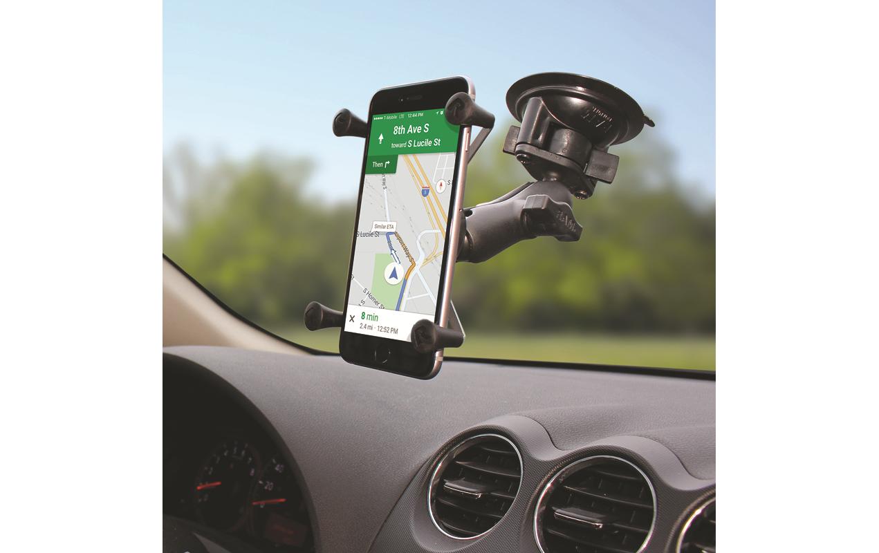 RAM Mounts Auto-Halterung, X-Grip, Saugnapf, 1" Kugel – für Smartphones – Schwarz, Aluminium/Kunststoff