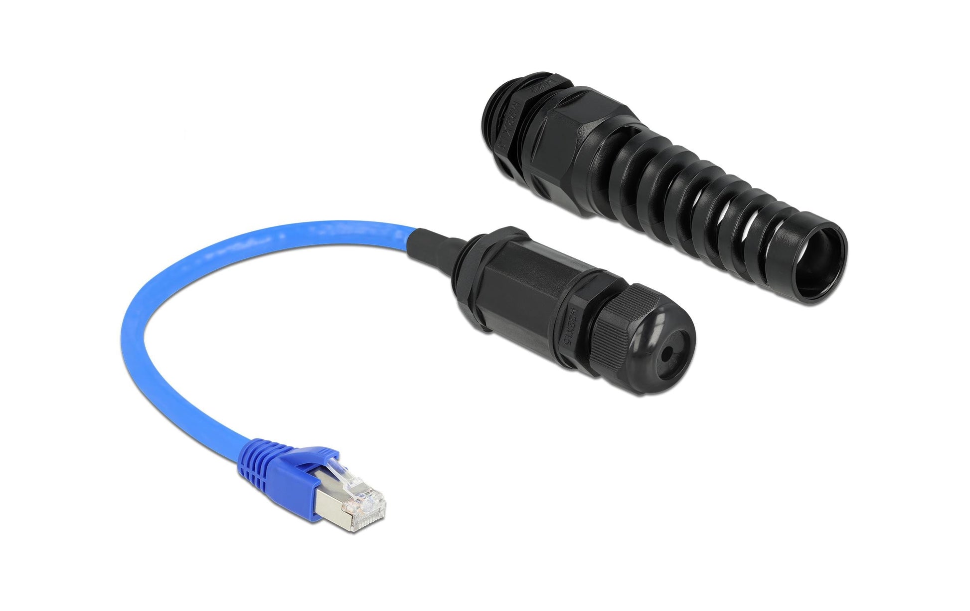 DeLOCK Patchkabel – Cat 6 S/FTP, 0,25 m, Blau, RJ-45