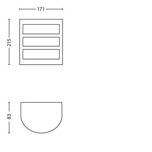 Philips by Signify Philips Aussenwandleuchte – 800 lm, 3,8 W – Warmweiss, 2700 K – IP44 – Netzbetrieb – Silber, Edelstahl