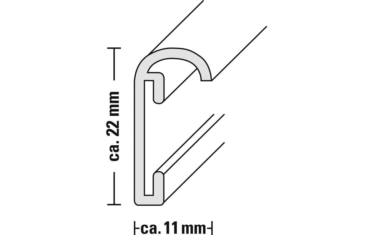 Hama Bilderrahmen – für 28 × 35 cm – Aluminium & Kunststoff, Silber