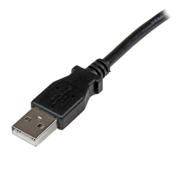 StarTech.com USB-A auf USB-B Kabel – USB 2.0 (480 Mbit/s) – 3 m – Abgewinkelt, PVC-Mantel – Schwarz