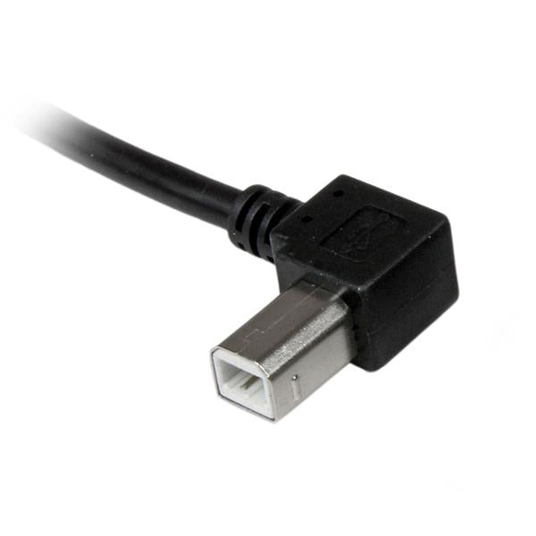 StarTech.com USB-A auf USB-B Kabel – USB 2.0 (480 Mbit/s) – 1 m – Abgewinkelt – Schwarz
