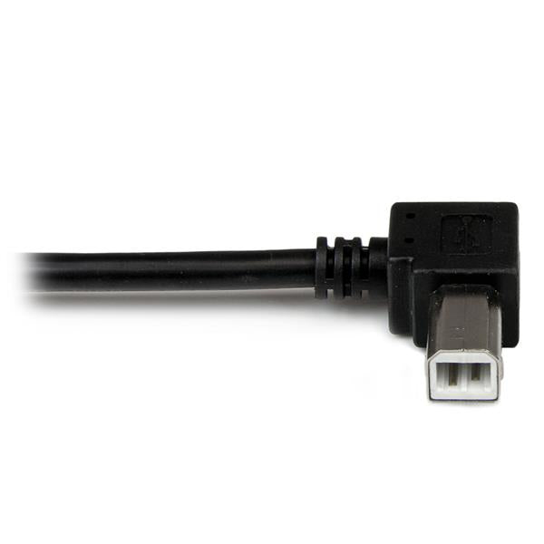 StarTech.com USB-A auf USB-B Kabel – USB 2.0 (480 Mbit/s) – 1 m – Abgewinkelt – Schwarz