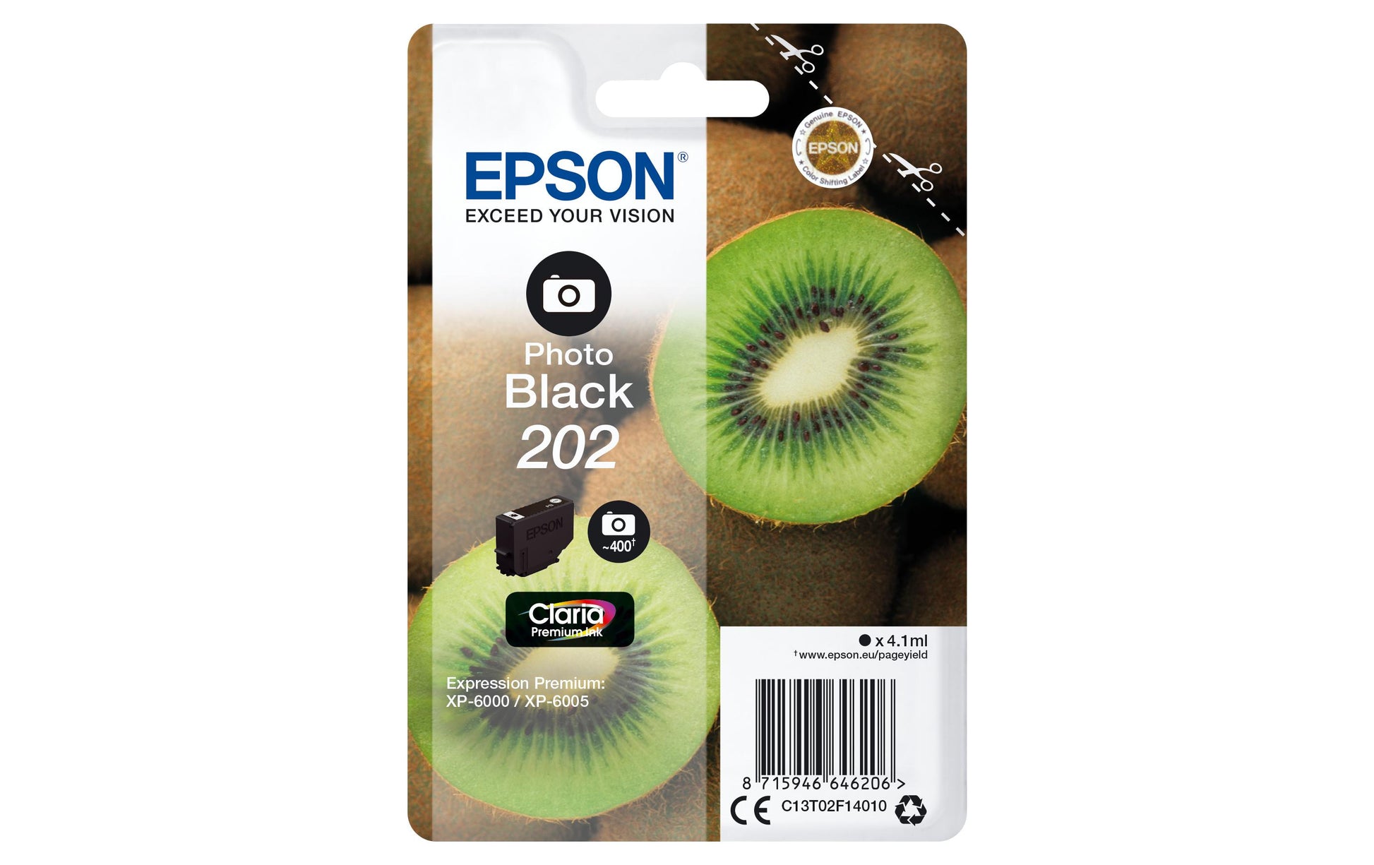 Epson Tintenpatrone C13T02F14010, schwarz, 4,1 ml, original – für Tintenstrahldrucker und Multifunktionsgeräte