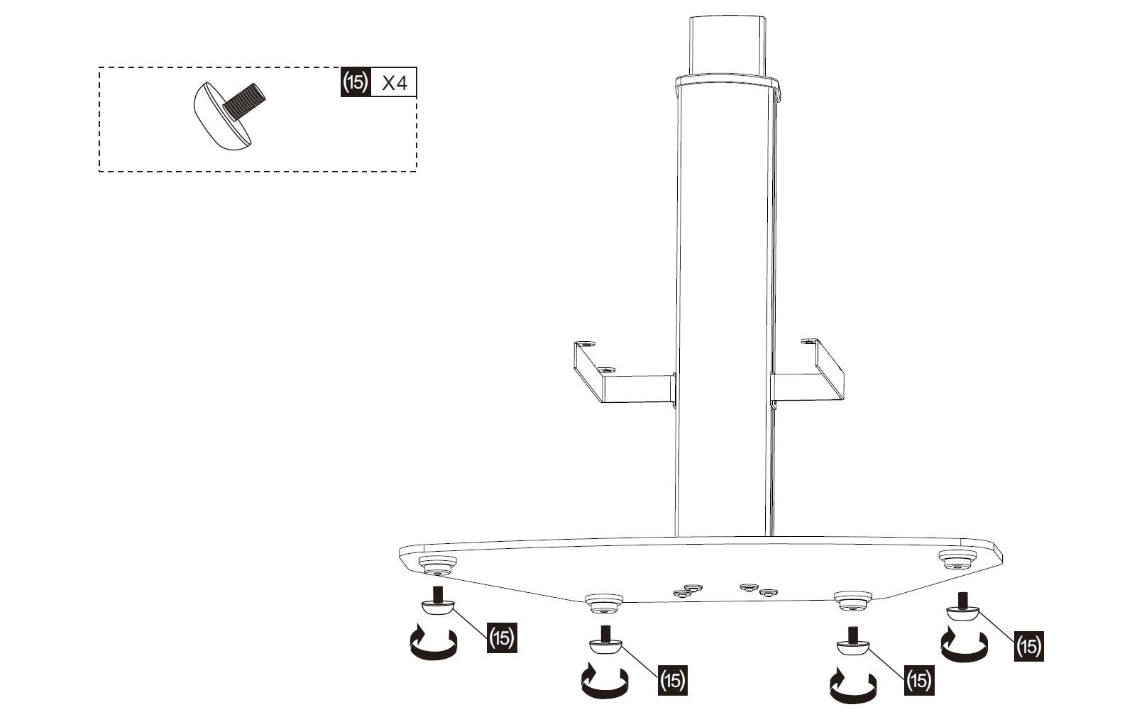 Audioraq Displayständer, schwenkbar, höhenverstellbar, für 45", VESA 600×400, bis 40 kg, schwarz