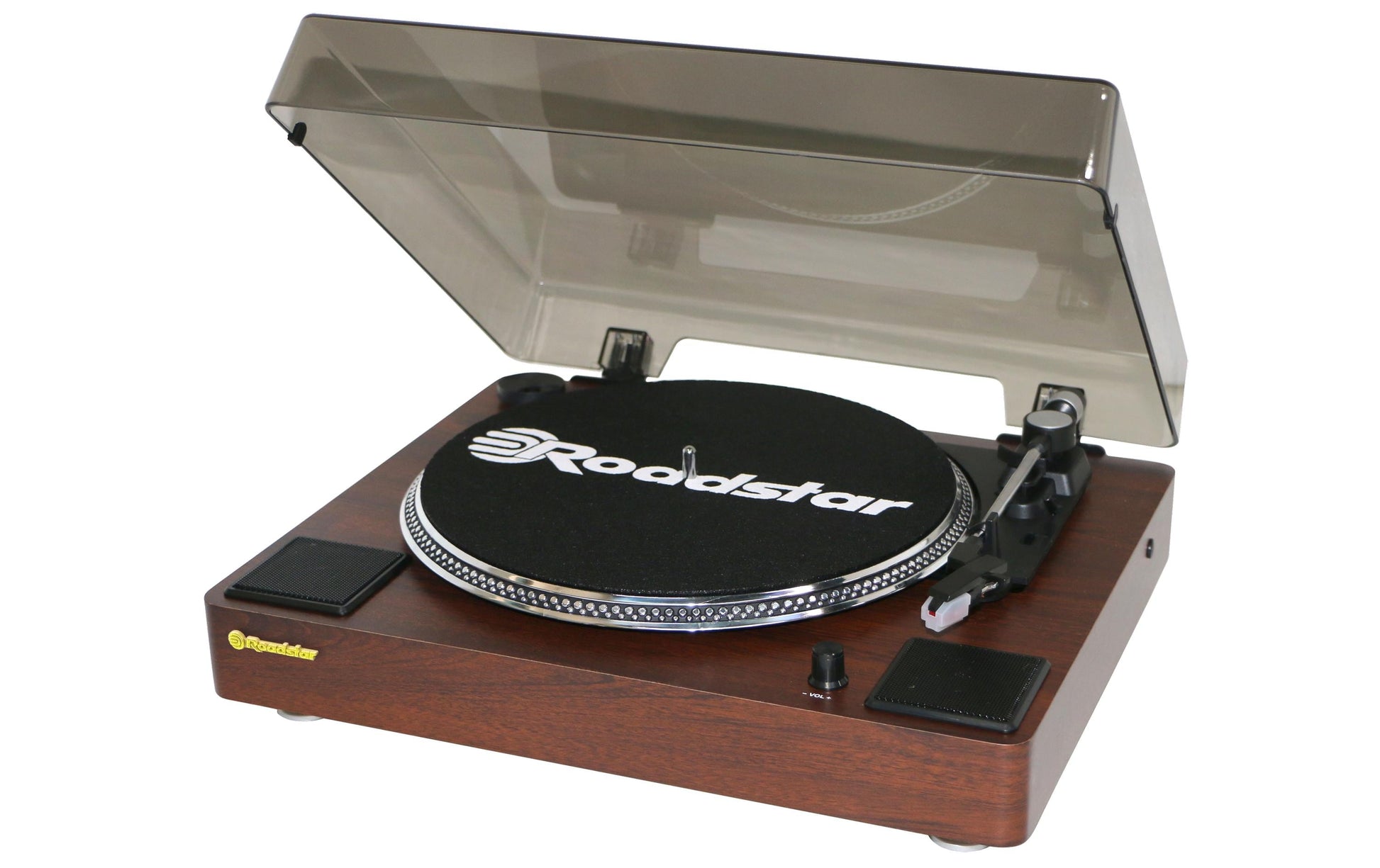 Roadstar TT-260SPK – Plattenspieler – Stationär – Riemenantrieb, Phono-Vorverstärker, mit Lautsprecher – Braun